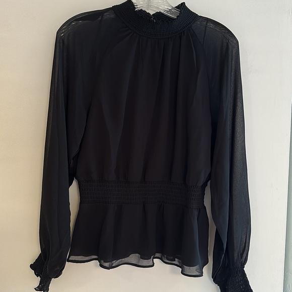NWOT 1.State High Neck Sheer Blouse - Picture 1 of 1